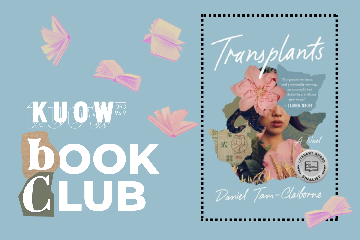 caption: The KUOW Book Club is reading "Transplants" by Daniel Tam-Claiborne in September 2025.