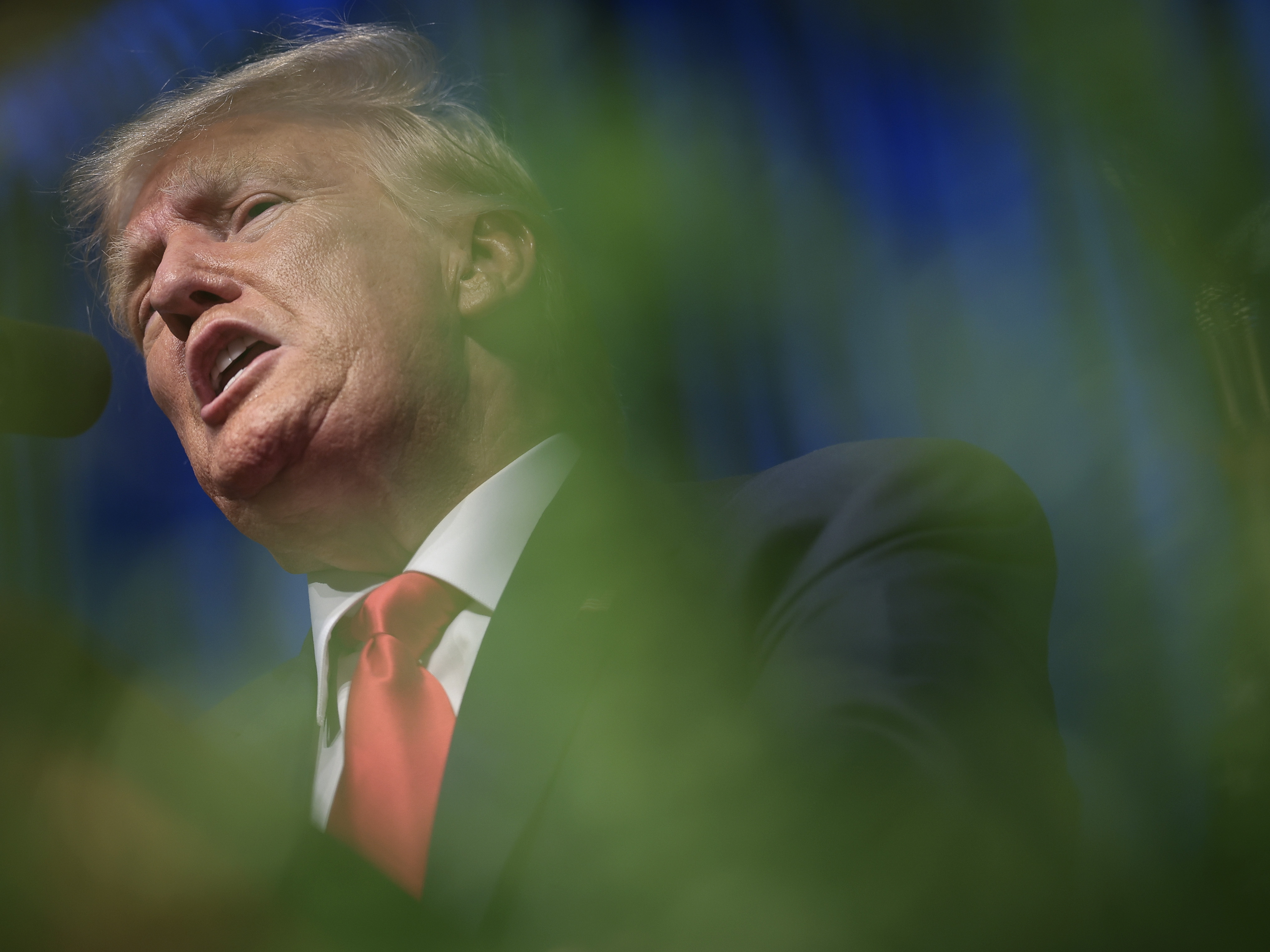 caption: Donald Trump delivers remarks Saturday in Greensboro, N.C.