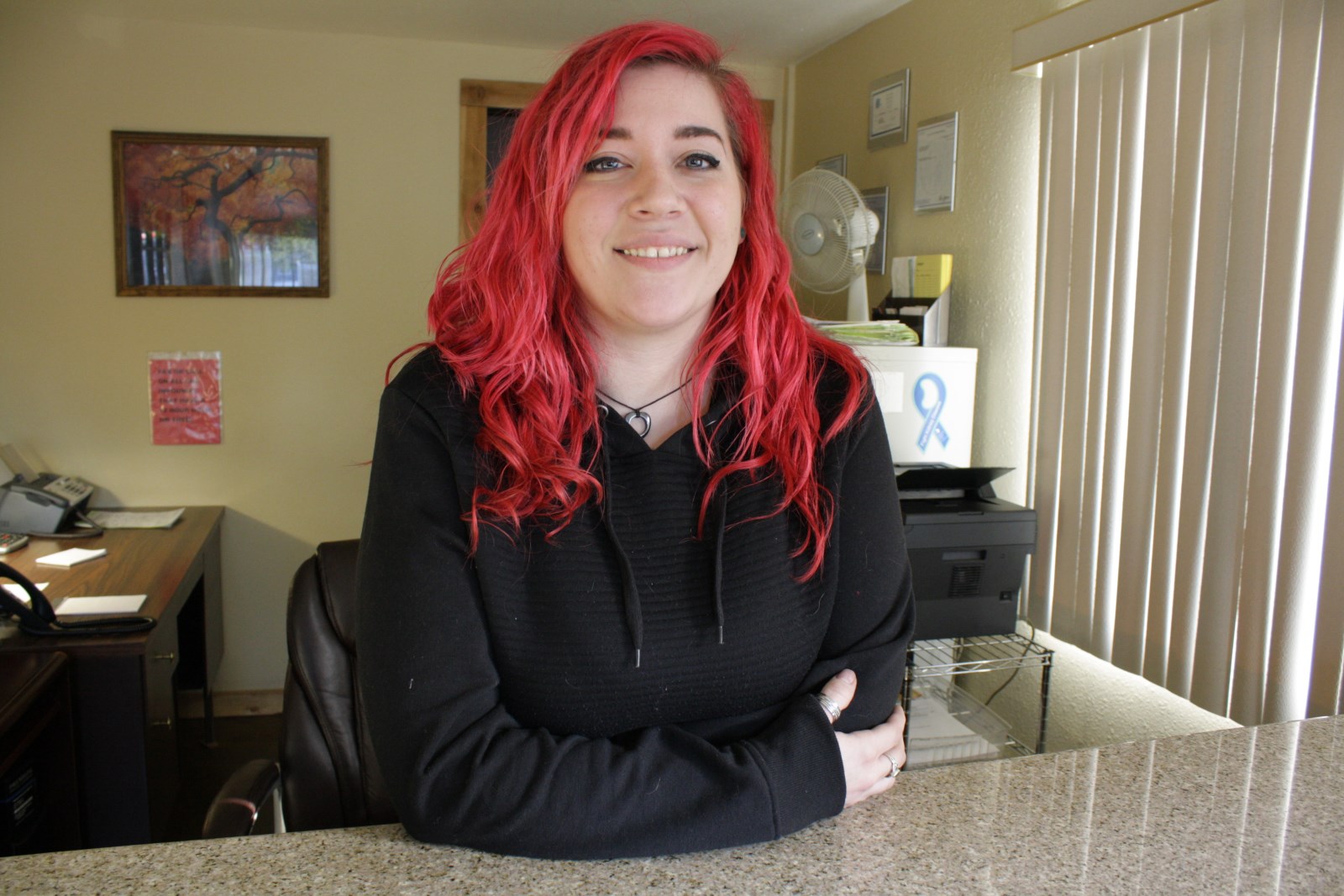 caption: Amanda Batterson of Skip's Everett Towing has her doubts about shoulder driving, which would provide congestion relief to commuters living north of Seattle.