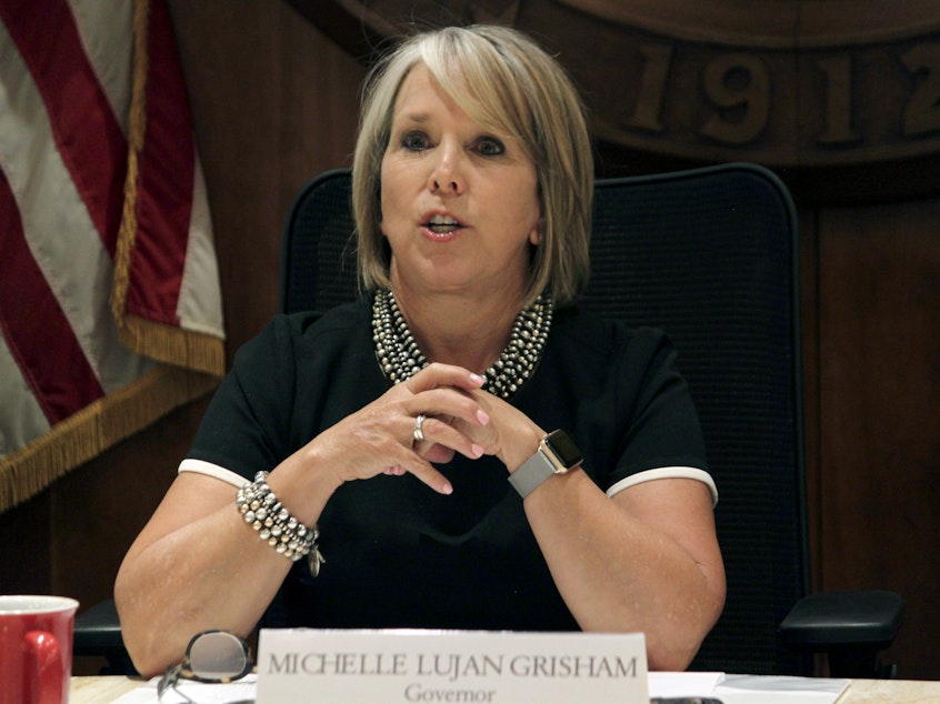 caption: New Mexico Gov. Michelle Lujan Grisham announced a plan on Wednesday to provide free tuition in all of the state's 29 public colleges and universities. The proposal still needs the approval of the state legislature.