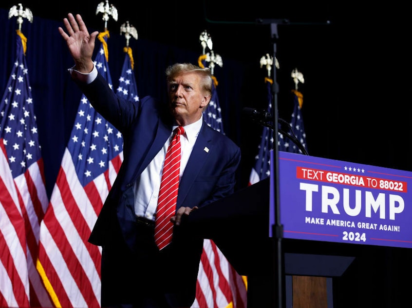 caption: Former President Trump's criminal trial in New York may be delayed.