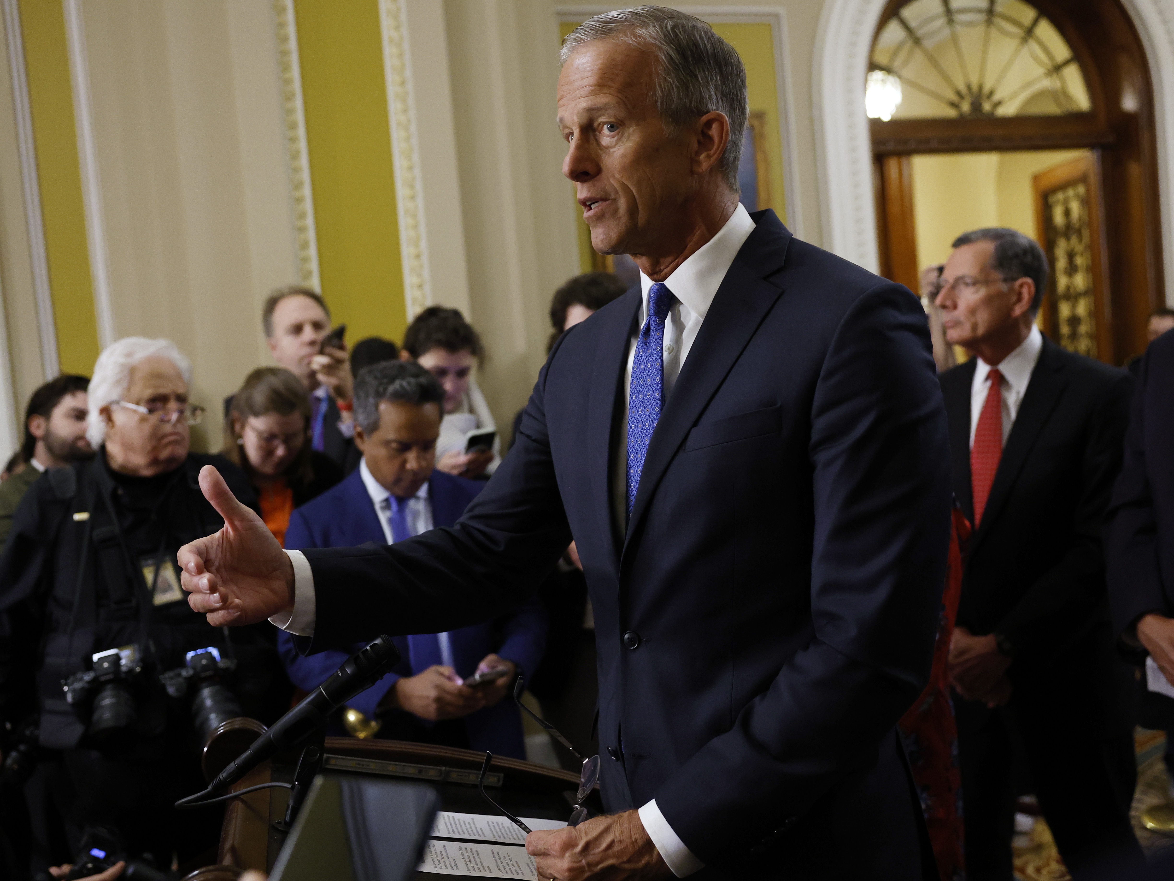 caption: Senate Republicans have elected Sen. John Thune, R-SD, as the next GOP leader in the chamber.
