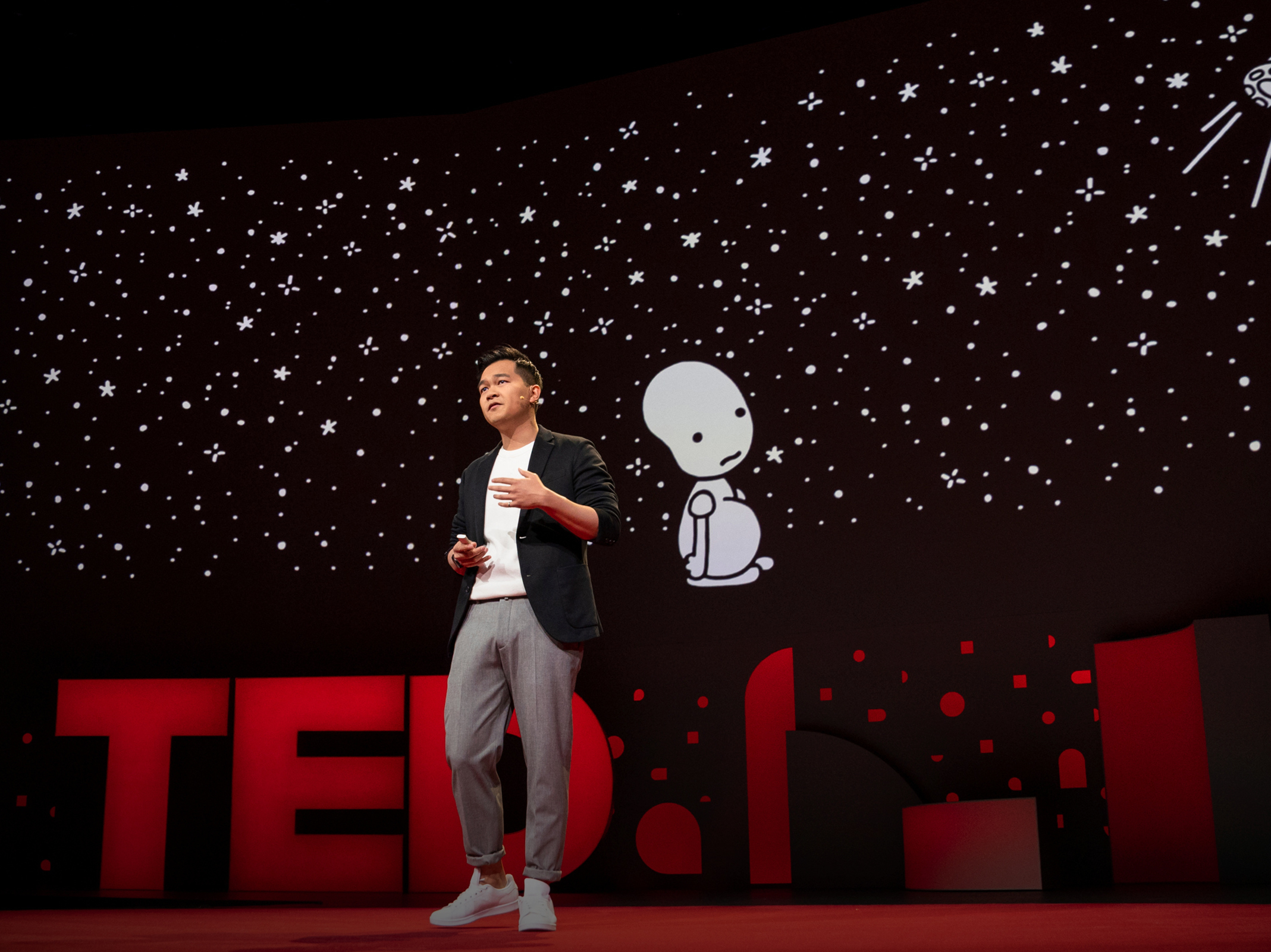 caption: Jonny Sun speaks at TED2019: Bigger Than Us. April 15 - 19, 2019, Vancouver, BC, Canada. Photo: Bret Hartman / TED