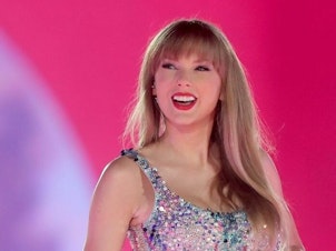 caption: This summer, three women at the peak of their powers lead a spectacular pop culture revival. Beyoncé, left, performs onstage during the Renaissance World Tour in May 2023. Margot Robbie stars in Greta Gerwig's <em>Barbie </em>movie. And Taylor Swift performs during The Eras Tour in March 2023.