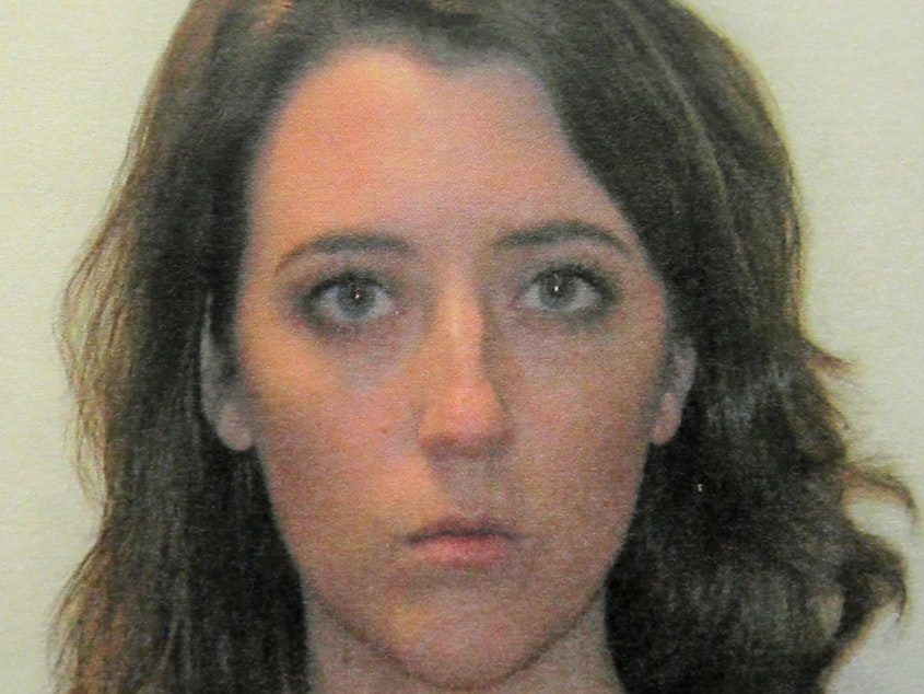 caption: Katelyn McClure pleaded guilty Monday in state court to theft by deception in connection with a fraudulent GoFundMe story about a homeless man buying her gas. The plea comes with a four-year term in New Jersey state prison, prosecutors say.