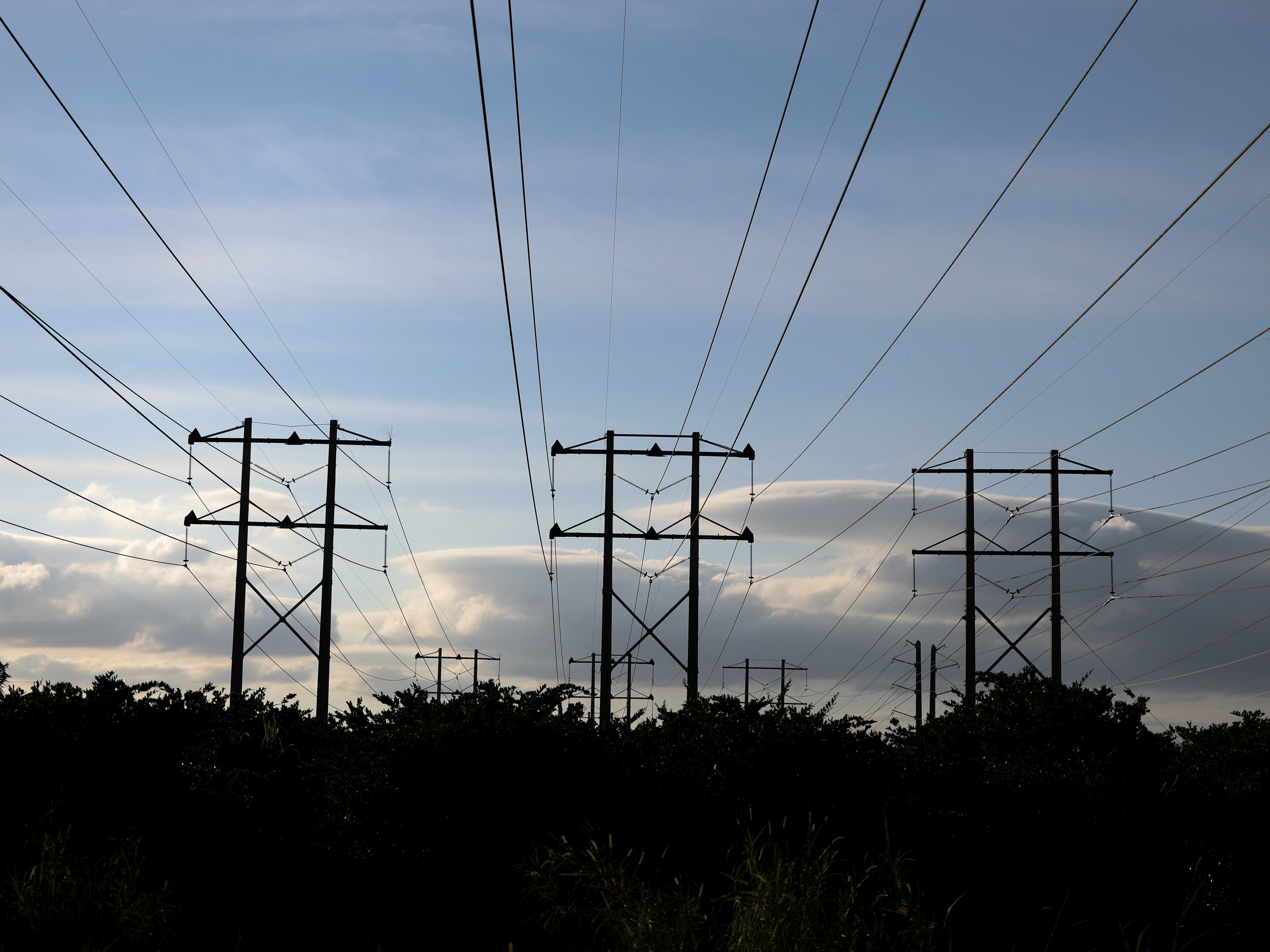 caption: President Trump promised to cut energy bills in half within one year of his reelection. Gasoline prices have fallen about 20%, but electricity rates are still rising.
