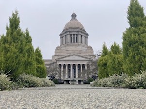 caption: The Washington State Capitol in Olympia. 