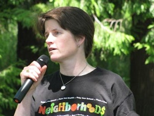 caption: Seattle City Councilmember Sally Clark.