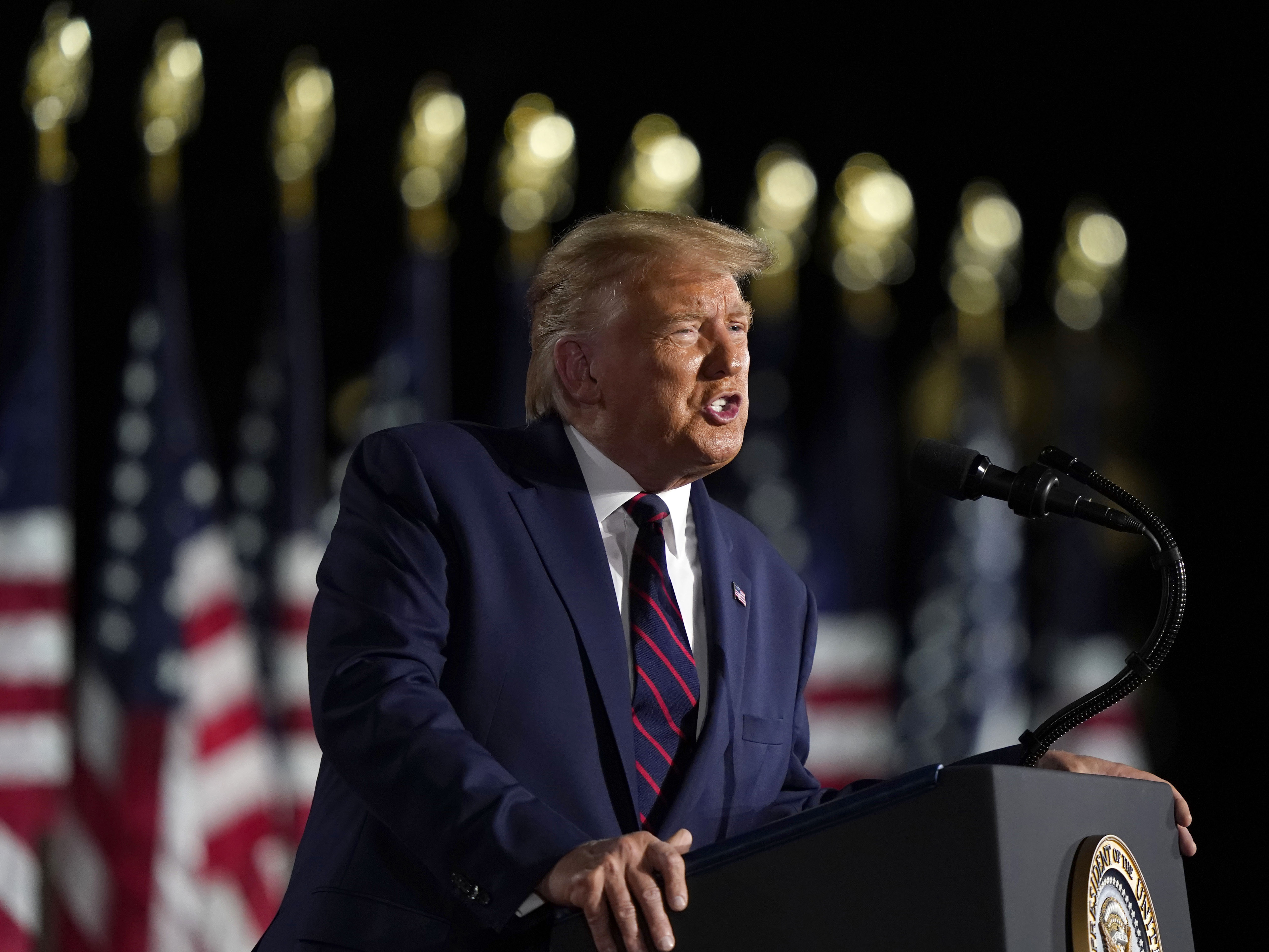 caption: President Trump has promised a second-term agenda that would replicate his first term.