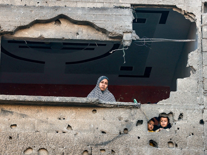 caption: As the war between Hamas and Israel continues, Palestinian women and girls are often unable to find needed menstrual products — and even running water and toilets.