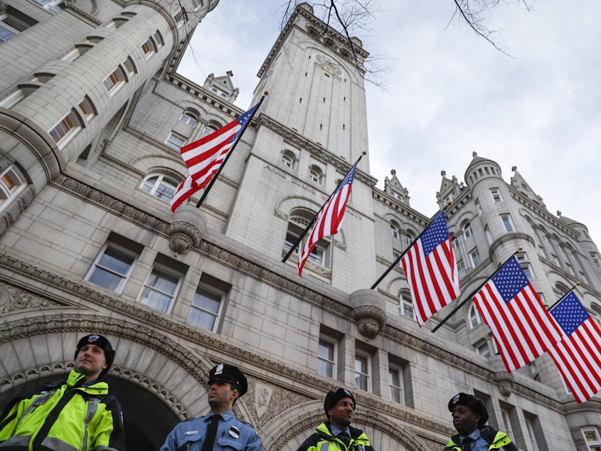 caption: The Trump International Hotel in Washington, D.C., sits at the center of what top Democrats and some ethics advisers see as a unique web of conflicts of interest.