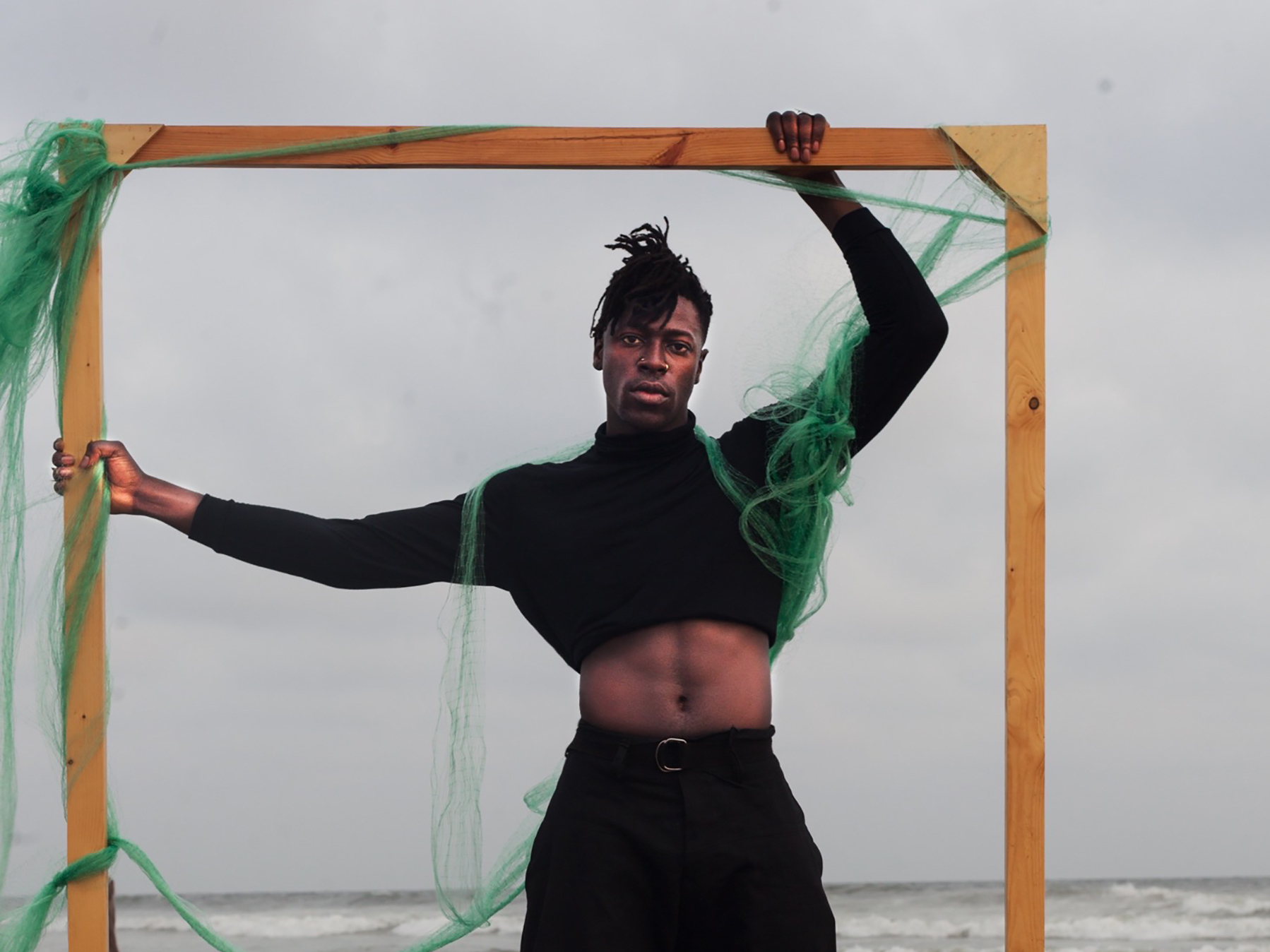 caption: Moses Sumney moved from LA to Asheville, N.C. ahead of writing his latest album, <em>grae</em>. "Lyrically and thematically, I was able to channel something bigger than me in a much clearer way," he says.