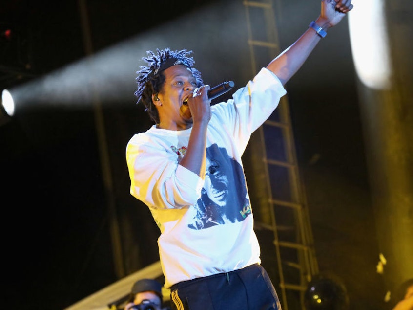 caption: Jay-Z, performing at the Something in the Water festival in Virginia Beach, V.A. on Saturday. The rapper was one of the many artists that had been scheduled to perform at Woodstock 50.