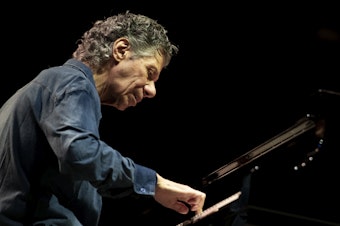 caption: Chick Corea, seen here performing in Turin, Italy in 2018, died Feb. 9.