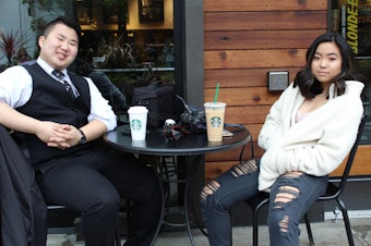 caption: The author (left) with his sister. They were adopted from South Korea by white parents.