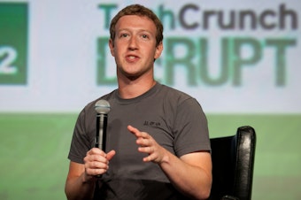 caption: Facebook CEO Mark Zuckerberg at TechCrunch Disrupt 2012. 