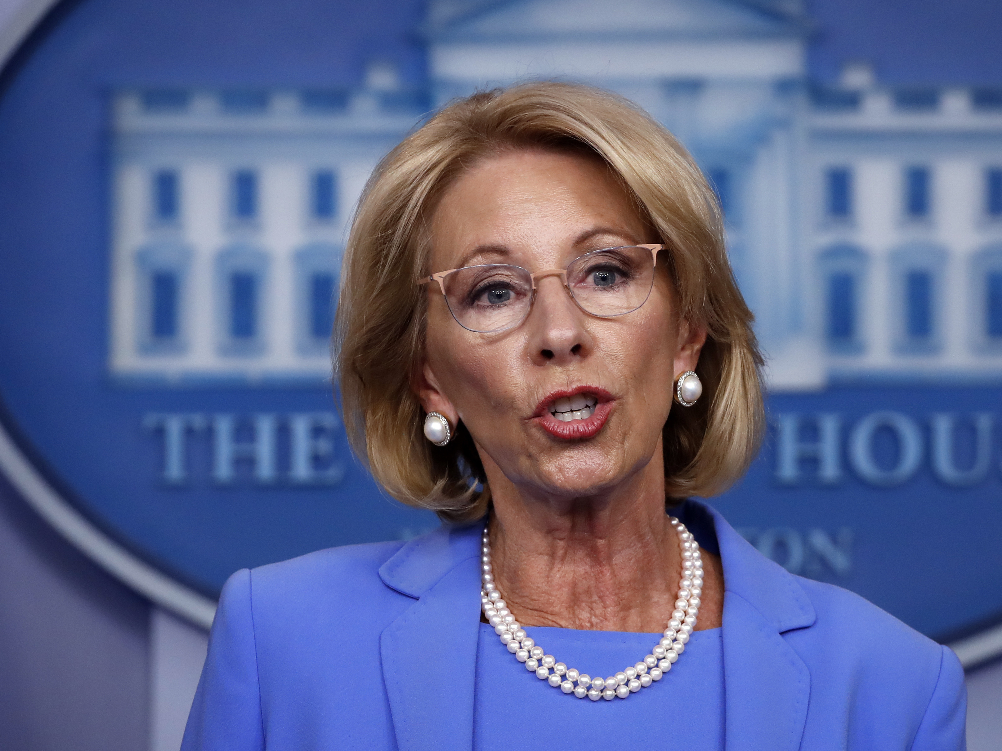 caption: Education Secretary Betsy DeVos says there is "no reason" to waive main parts of the federal special education law.