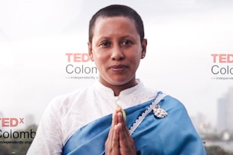 JayaShri Maathaa speaks at TEDWomen 2020. November 12, 2020. Photo courtesy of TED.