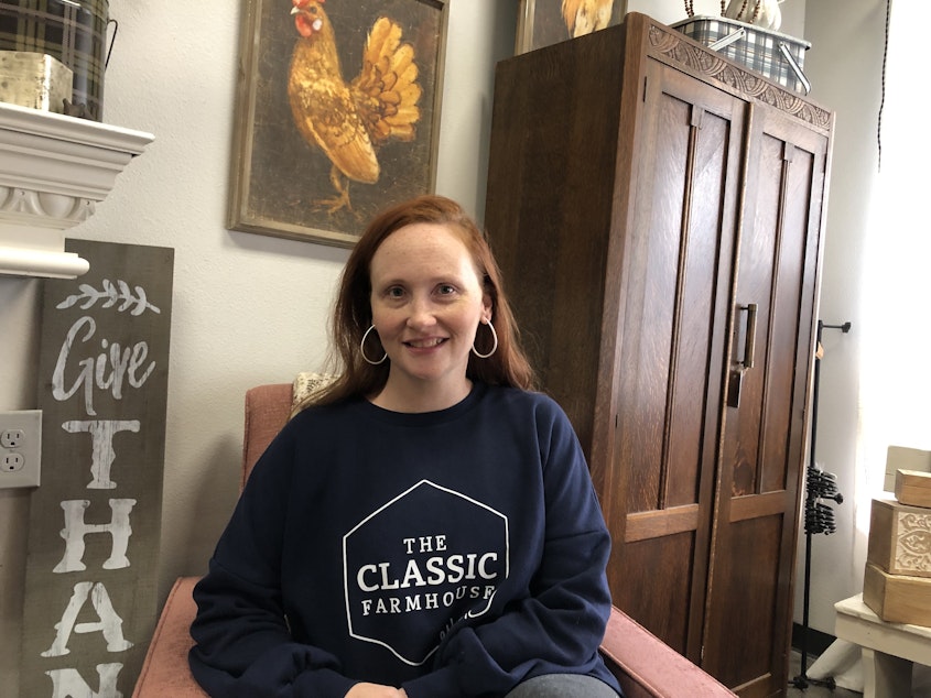 caption: Katy Selden owns The Classic Farmhouse in Auburn, WA. She says this summer drug-related crime was scaring her employees and customers, but now conditions are improving.
