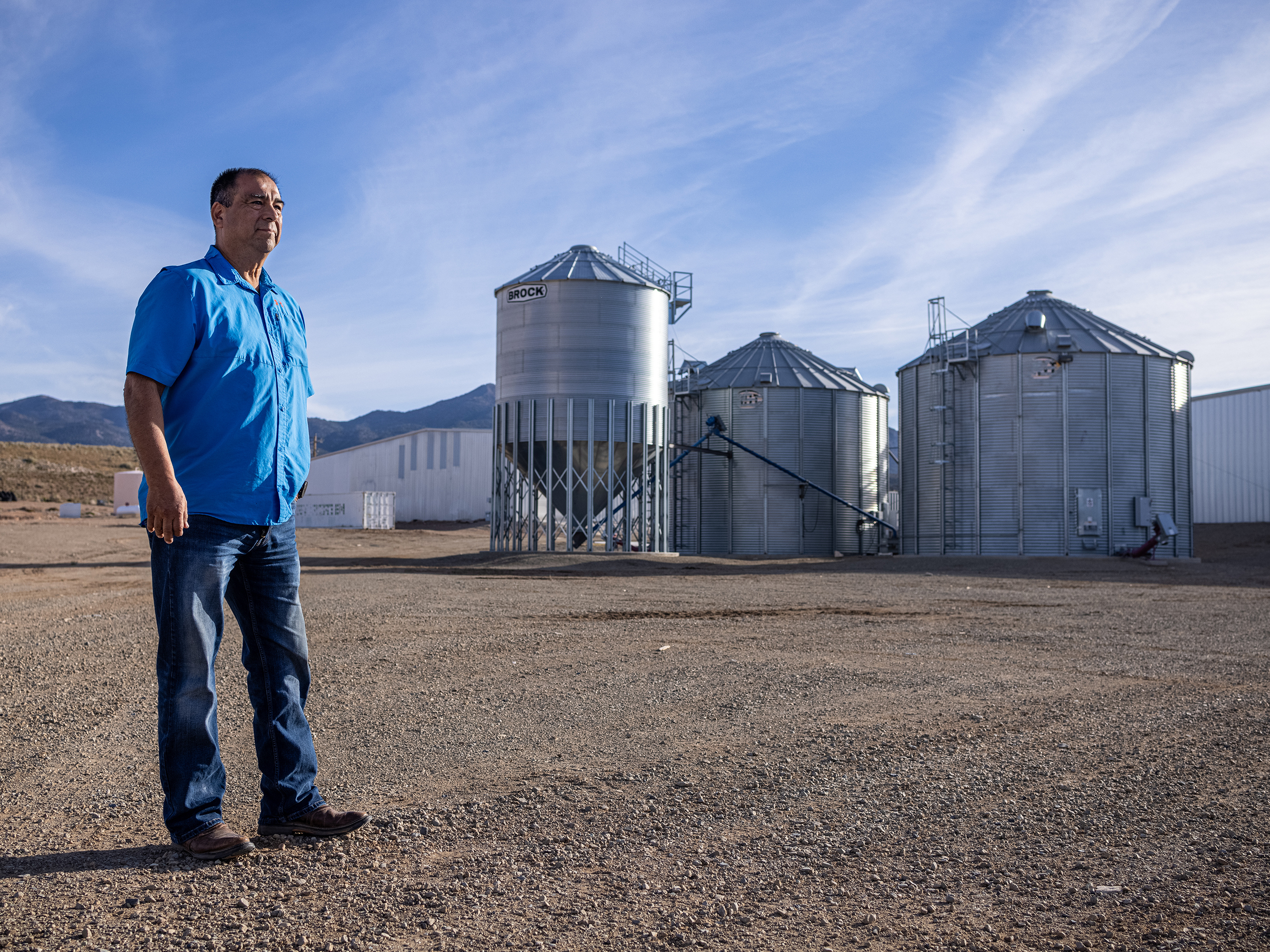 caption: Simon Martinez, ranch manager of the Ute Mountain Ute Farm and Ranch, poses for a portrait.