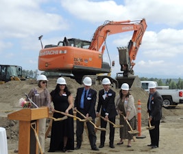 caption: Mayor John Nehring (third from right) at a groundbreaking for the Smokey Point Behavioral Health Hospital in August 2016.
