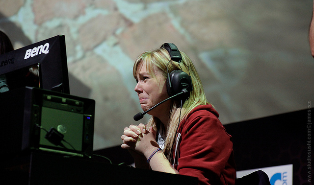 caption: A contestant at Paris Games Week 2012.