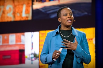 Amanda Williams speaks at TEDWomen 2018: Showing Up, November 28-30, 2018, Palm Springs, California. Photo: Callie Giovanna / TED