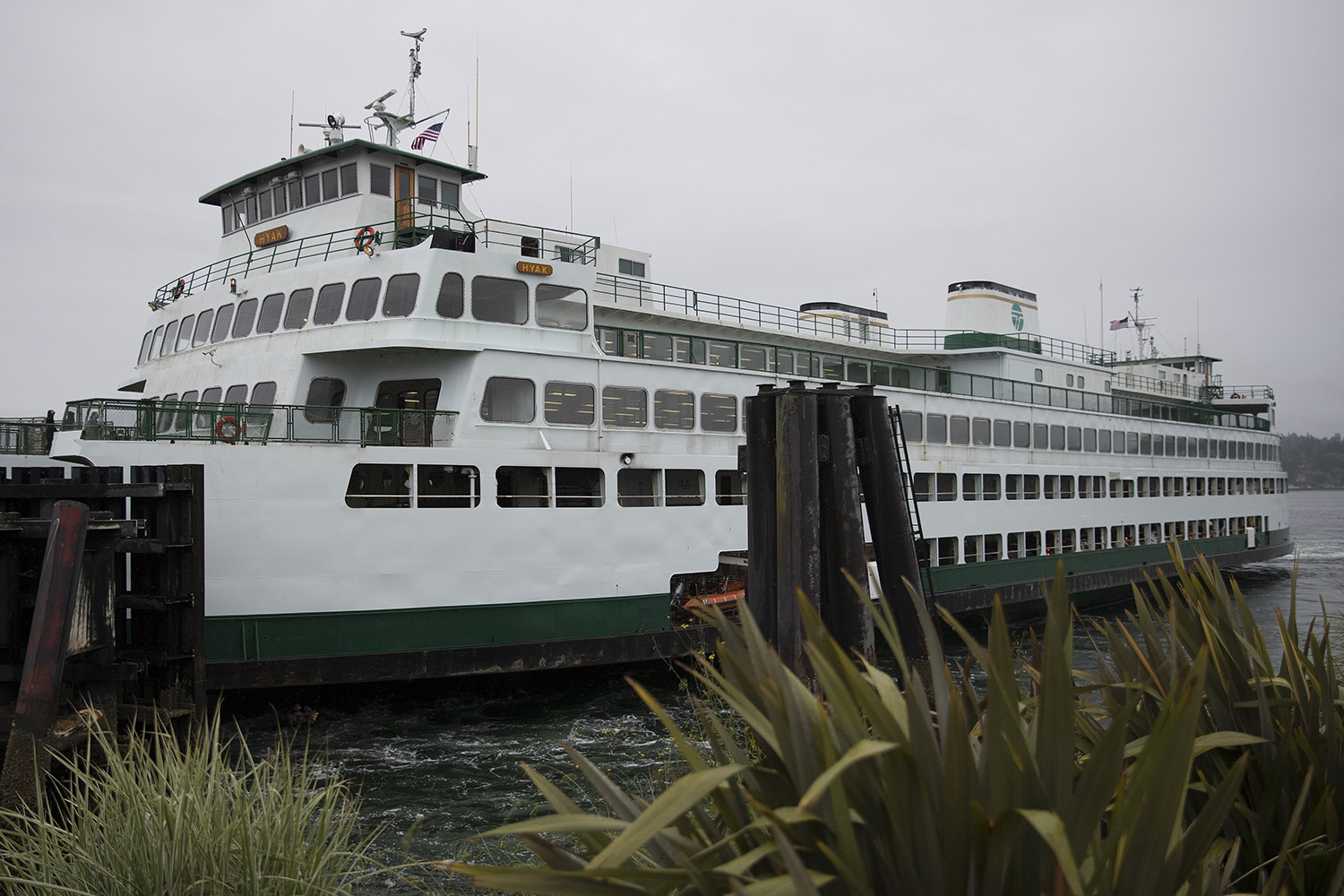 caption: The Hyak ferry is shown on Thursday, June 8, 2017, in Bremerton, Washington. 