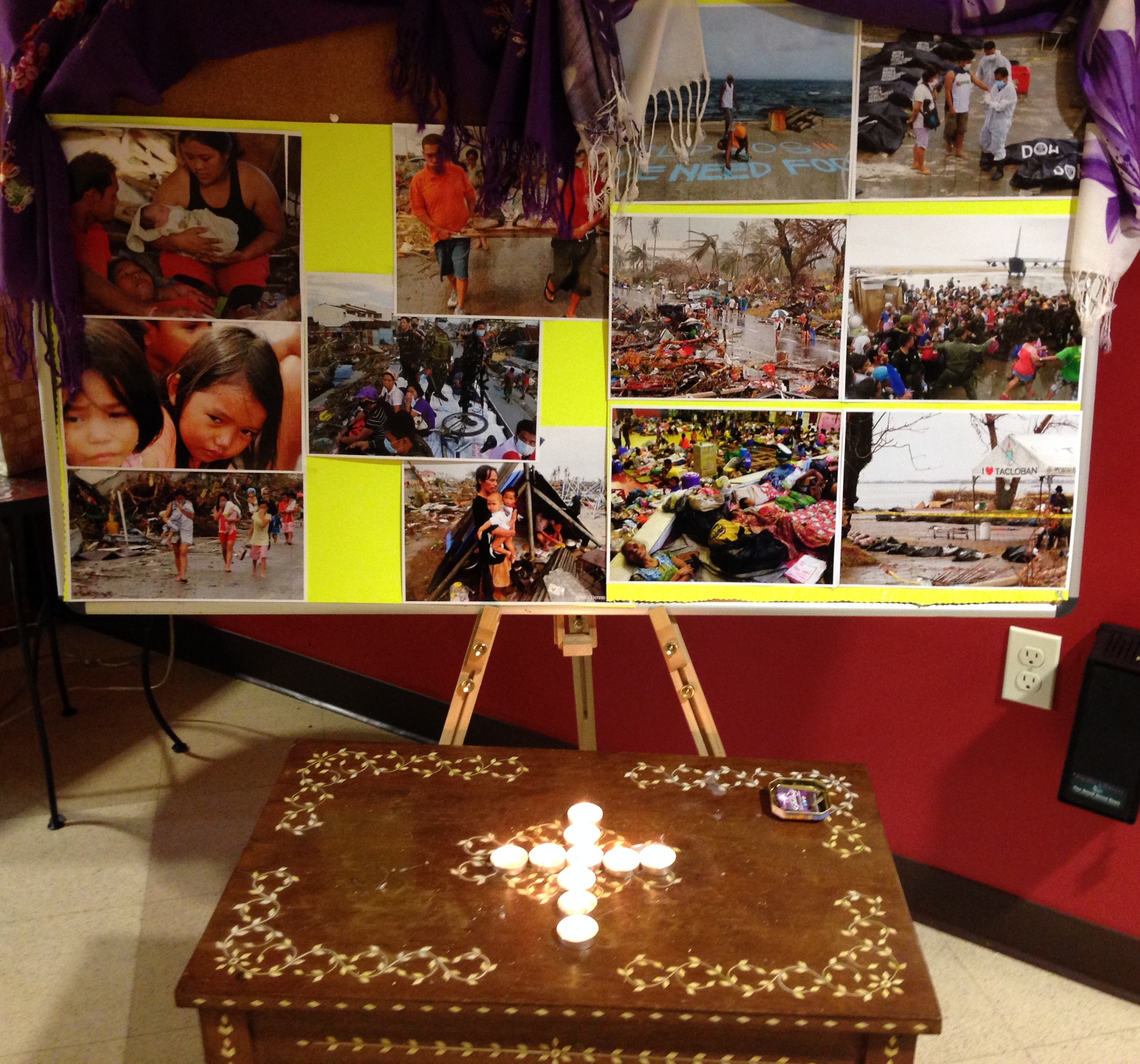 caption: Vigil for victims of Typhoon Haiyan at the Filipino Community Center of Seattle