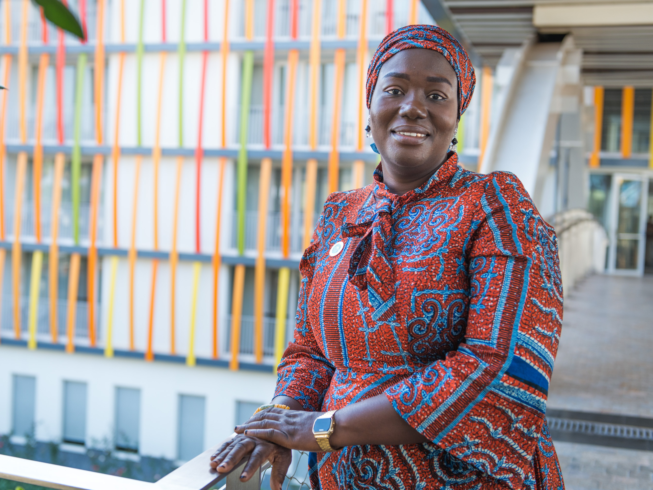 caption: Rukaya Mumuni, nurse and public health specialist from Ghana, at the Women Deliver Conference in Kigali, Rwanda. "I wish women [could] get the right training, compensation, mentorship and recognition for the vital work they do in health care," she says.
