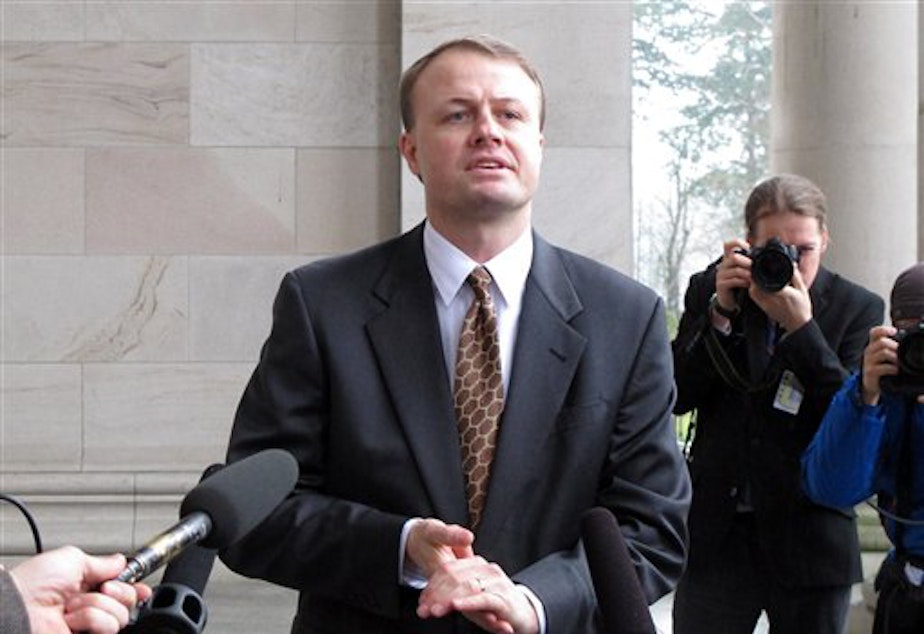 caption: Tim Eyman says the success of Initiative 1366 is "a clear message to Olympia that we want to have a chance to vote on a two-thirds for taxes constitutional amendment."