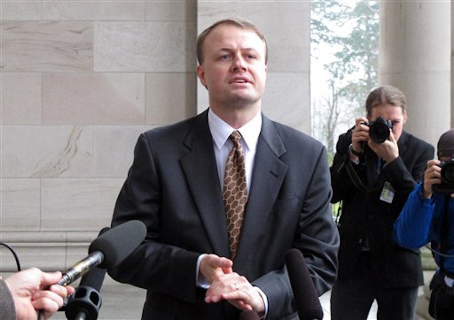 caption: Tim Eyman says the success of Initiative 1366 is "a clear message to Olympia that we want to have a chance to vote on a two-thirds for taxes constitutional amendment."