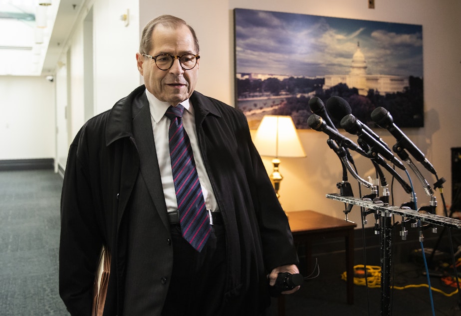 House Judiciary Committee Chairman Jerry Nadler, D-N.Y., leaves at the conclusion of a House Democratic Caucus meeting on Capitol Hill in October.