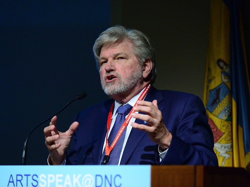 caption: Robert Lynch, President and CEO of Americans for The Arts, speaks during ARTSSPEAK Policy Forum 2016 at The Philadelphia Art Museum during The Democratic National Convention