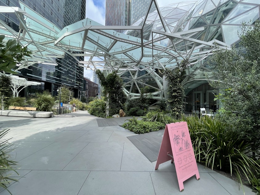 caption: Willmott's Ghost, a restaurant in the base of Amazon's Spheres