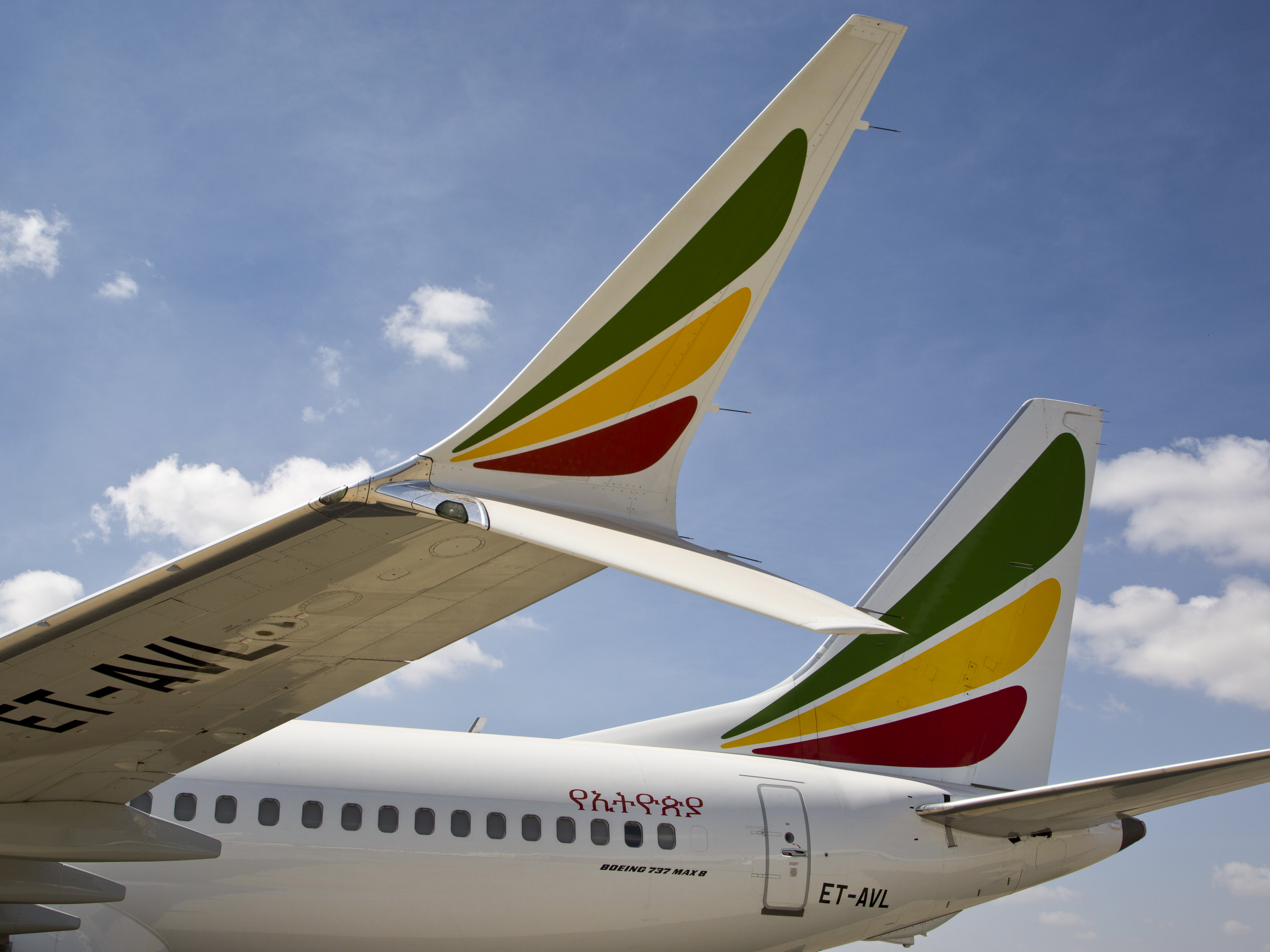 caption: This Ethiopian Airlines Boeing 737 Max 8, seen last Saturday, is one of those grounded following the crash that killed 157 people.