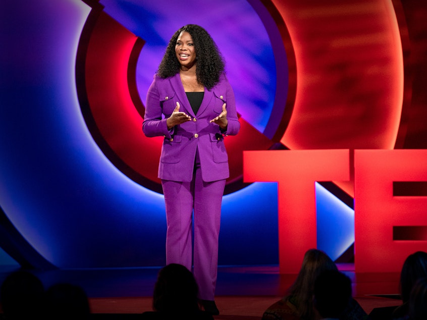 Jasmine Crowe speaks at TEDWomen 2019: Bold + Brilliant, D