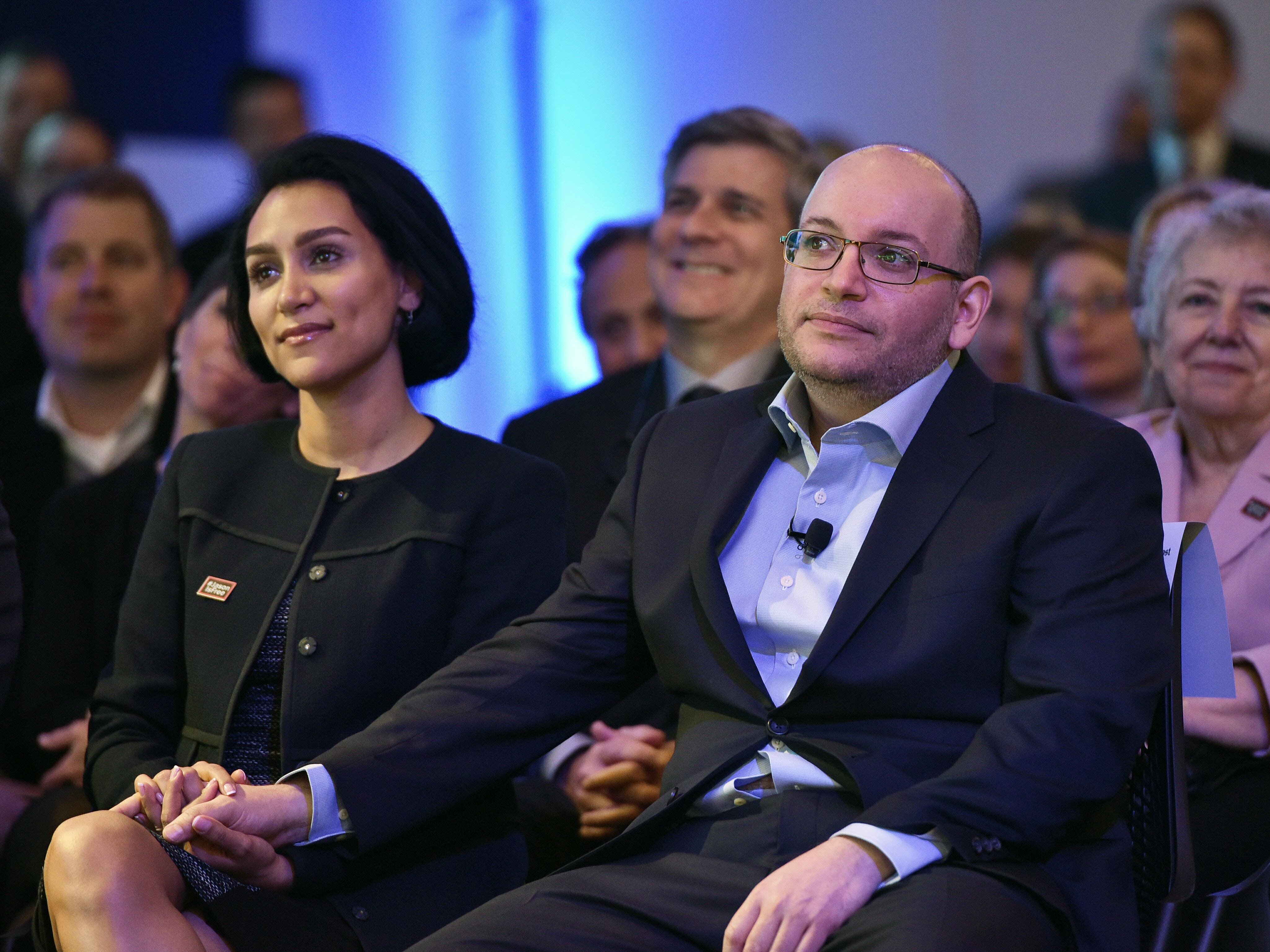 caption: Yeganeh and Jason Rezaian in 2016.