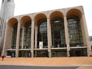 caption: Metropolitan Opera House at Lincoln Center in New York City remains closed following restrictions imposed to slow the spread of coronavirus on Jan. 16, 2021.