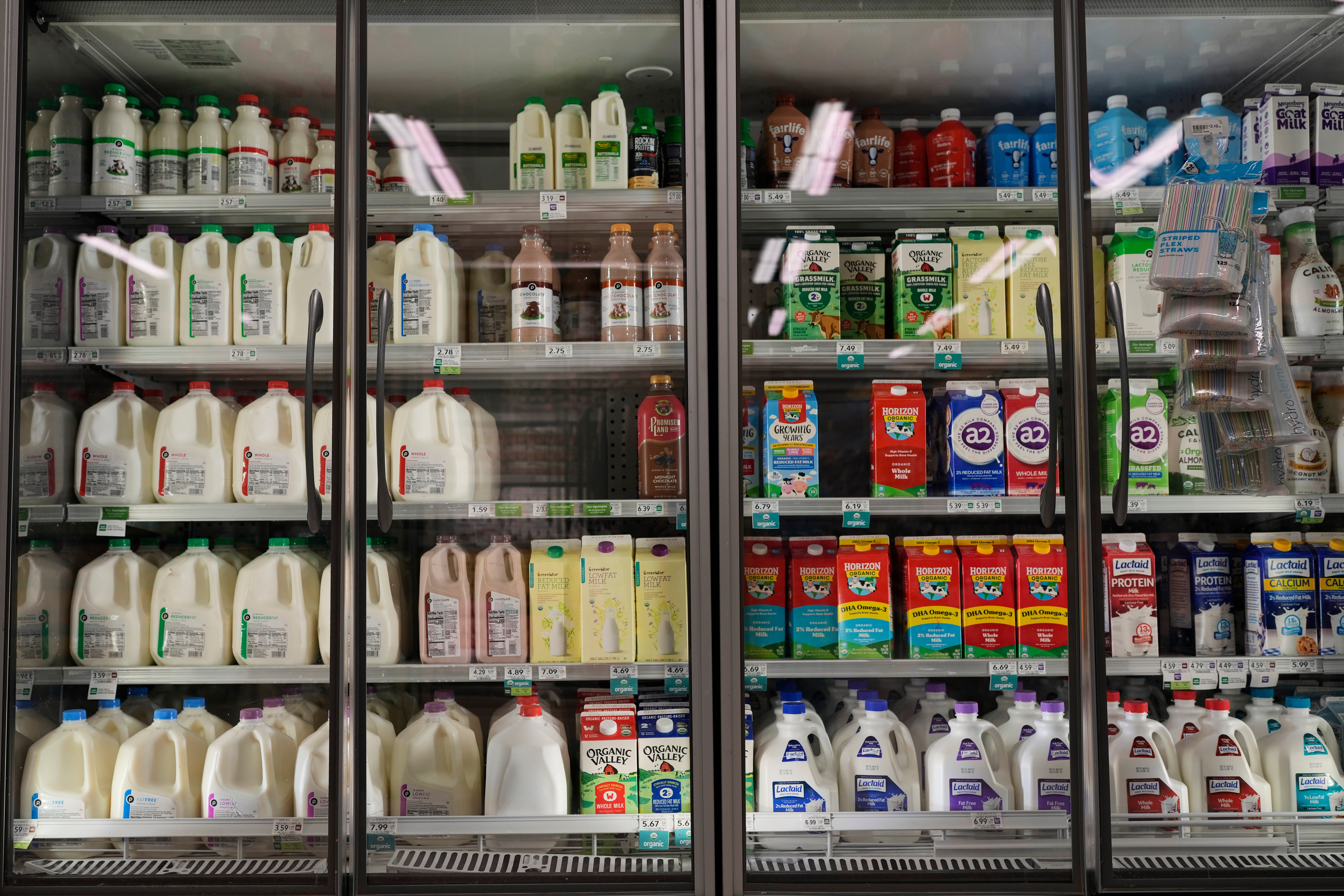 caption: Dairy products, which are covered by the USDA Supplemental Nutrition Assistance Program (SNAP), is displayed for sale at a grocery store Friday, Oct. 31, 2025, in Nashville, Tenn. 