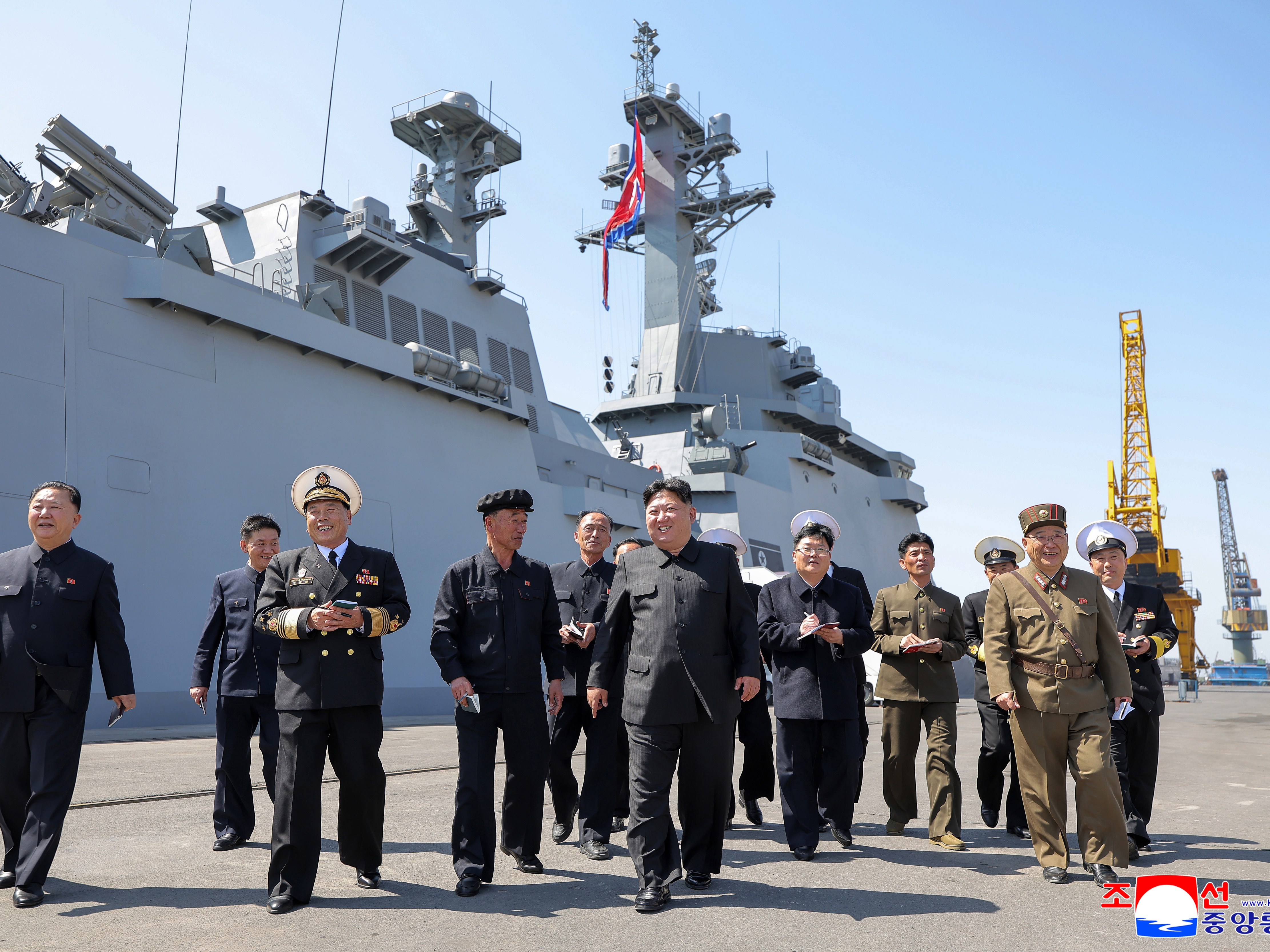 caption: FILE - In this photo provided by the North Korean government, its leader Kim Jong Un, center, visits to observe the test launches of missiles at an undisclosed place in North Korea Sunday, April 12, 2026. Independent journalists were not given access to cover the event depicted in this image distributed by the North Korean government. The content of this image is as provided and cannot be independently verified. Korean language watermark on image as provided by source reads: "KCNA" which is the abbreviation