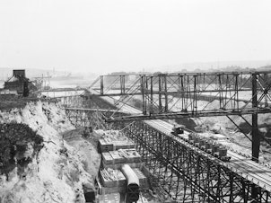 caption: Ballard Locks under construction, 1913