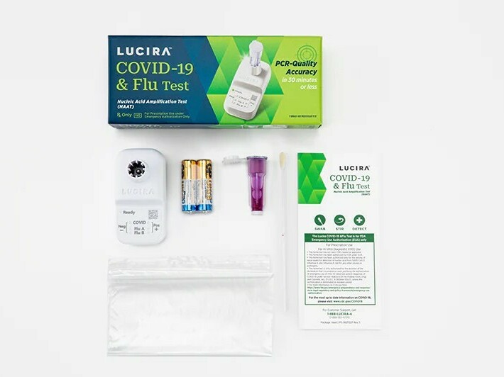 caption: Lucira Health, which developed the dual-purposed diagnostic test, said it can provide a positive result as fast as 11 minutes and a negative result in about 30 minutes.
