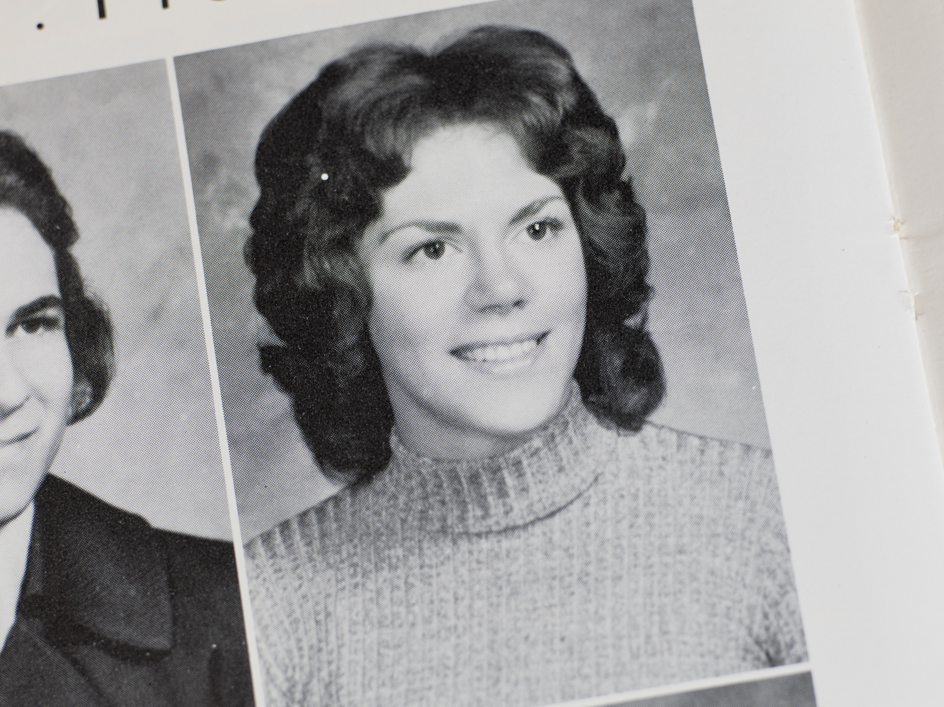 caption: A photograph of Marilyn Geewax in the high school yearbook. She went on to Ohio State and a career as a business journalist.