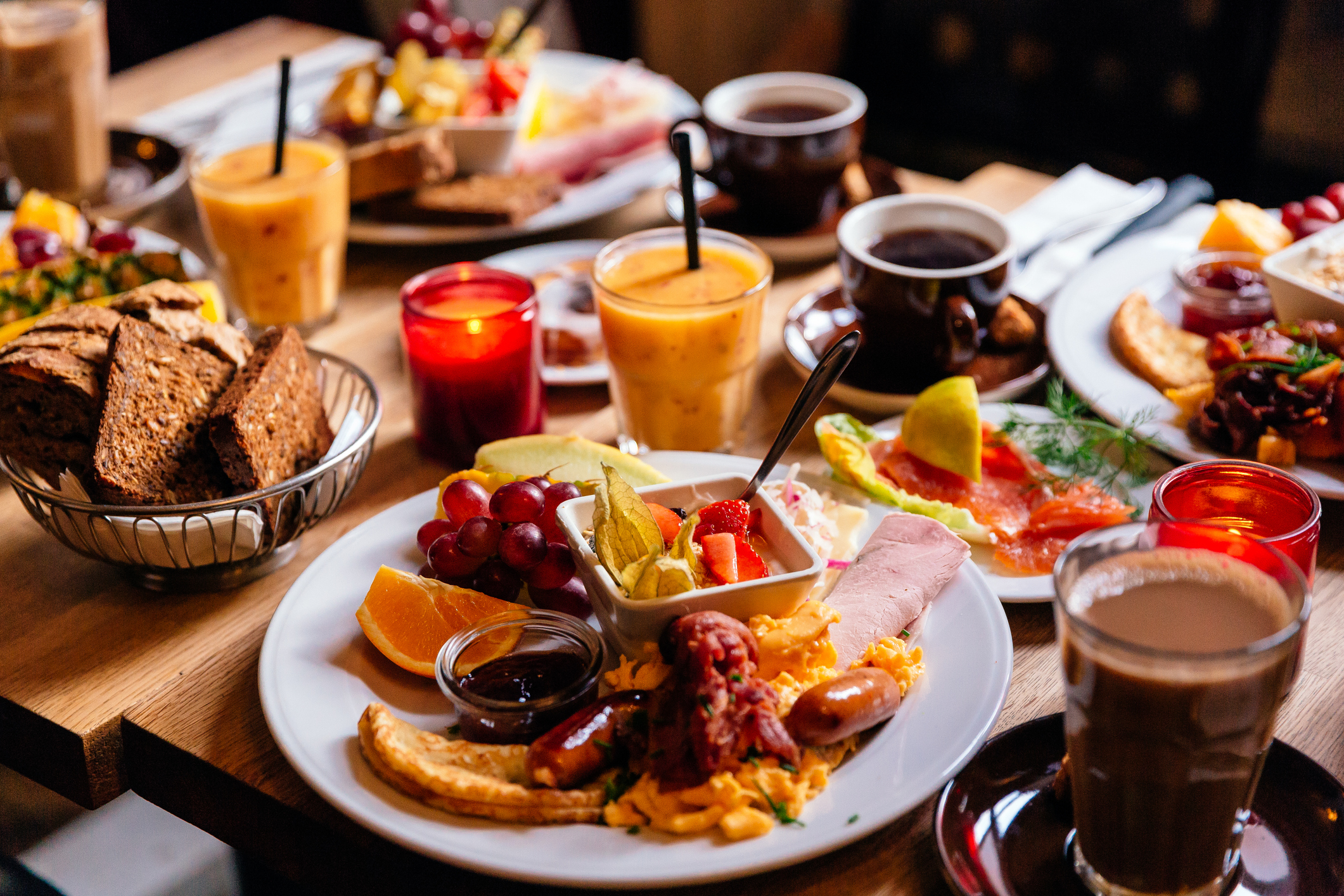 caption: Brunch at the cafe