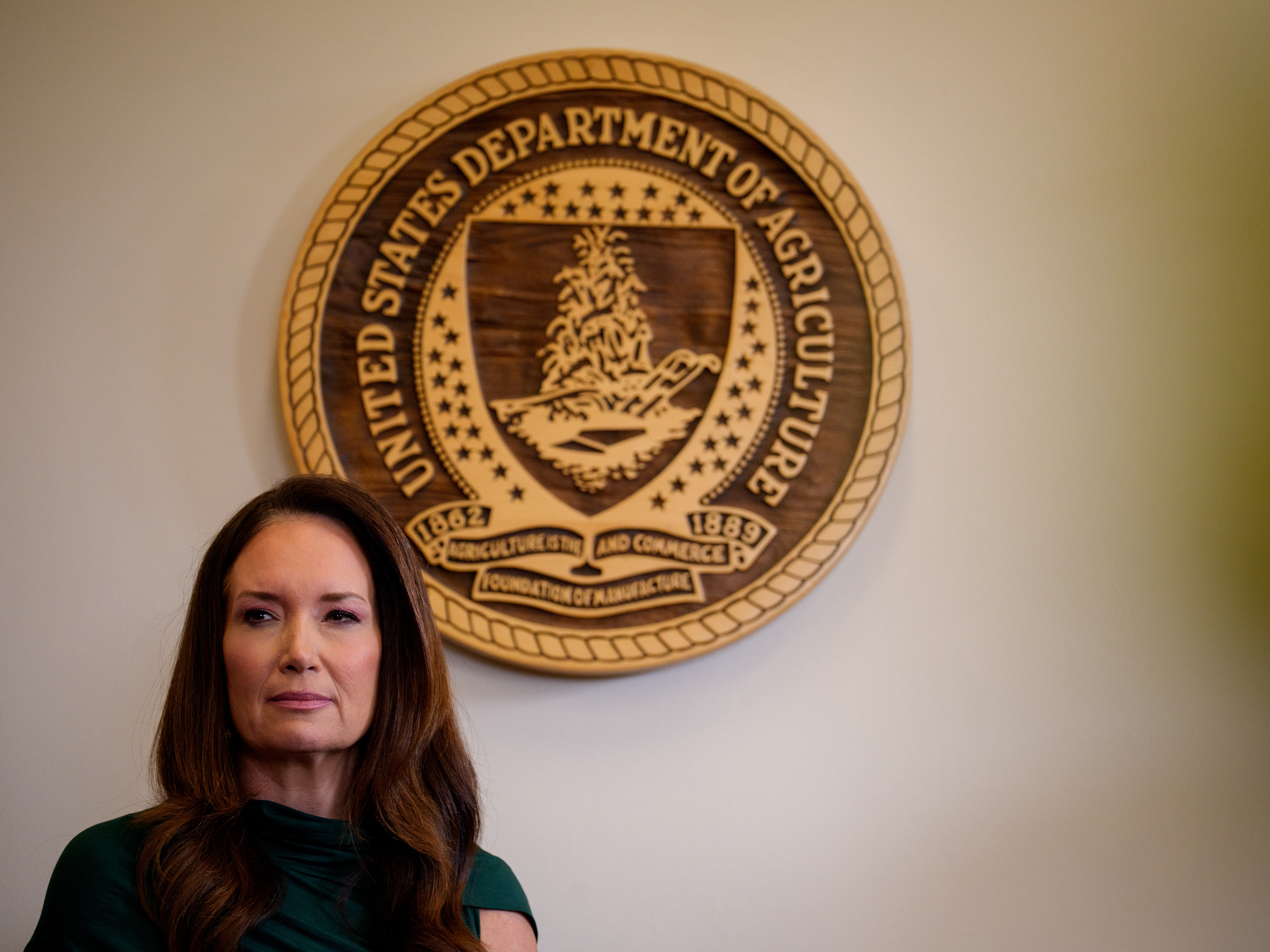 caption: Agriculture Secretary Brooke Rollins during an event in her office on June 10, 2025 in Washington, DC.