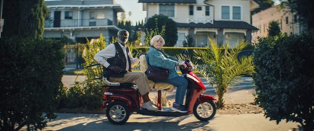 caption: Richard Roundtree and June Squibb in "Thelma," a Magnolia Pictures release. (Courtesy of Magnolia Pictures)
