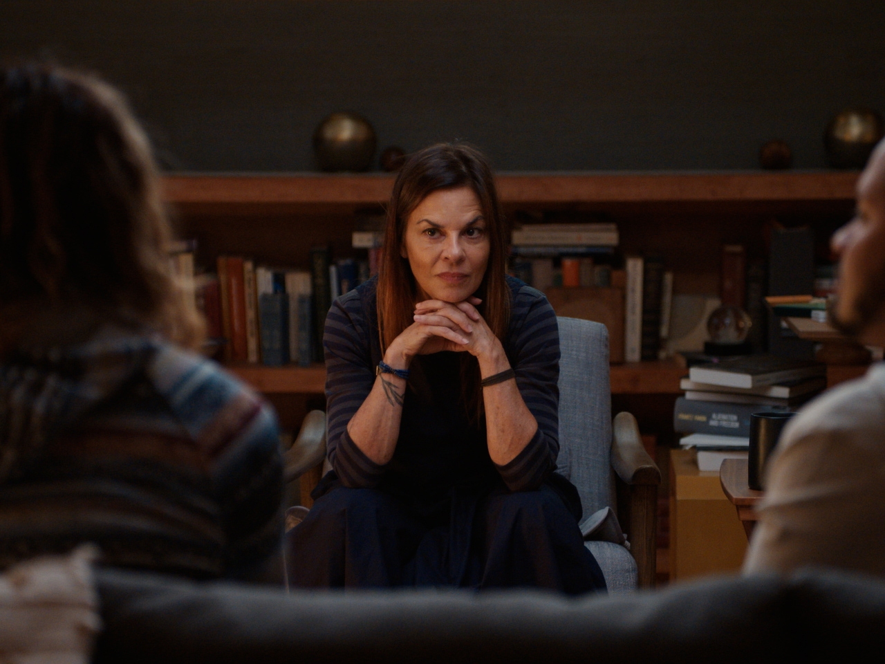 caption: Orna Gurlanik is the therapist at the center of the documentary series <em>Couples Therapy</em>.