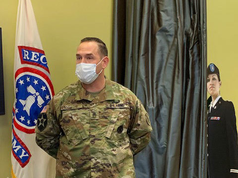 caption: Sergeant First Class Nathan Anslow runs the Inglewood Army recruiting station in Los Angeles.