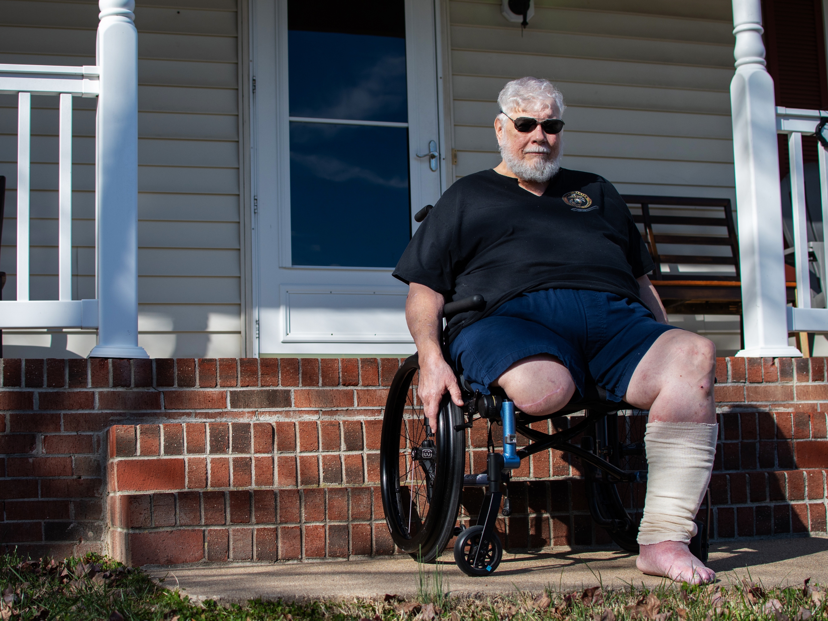caption: Veteran Edward O'Connor at his home in Fredericksburg, Va.